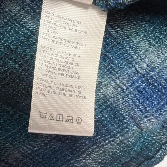 Free People Top Womens Medium Blue Not Your Average Girl Navy Ruffle Shoulder - Picture 8 of 11